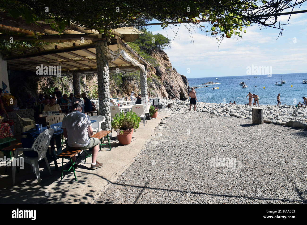 Katalonien, Spanien Sep 2017. Cala Pedrosa in tamariu an der Costa Brava. Stockfoto