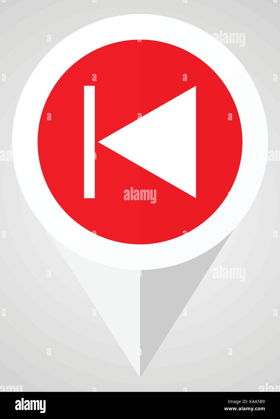 Zurück Vektor icon. Weiß und Rot web Zeiger in eps 10 für Webdesign und smartphone Anwendungen. Stock Vektor