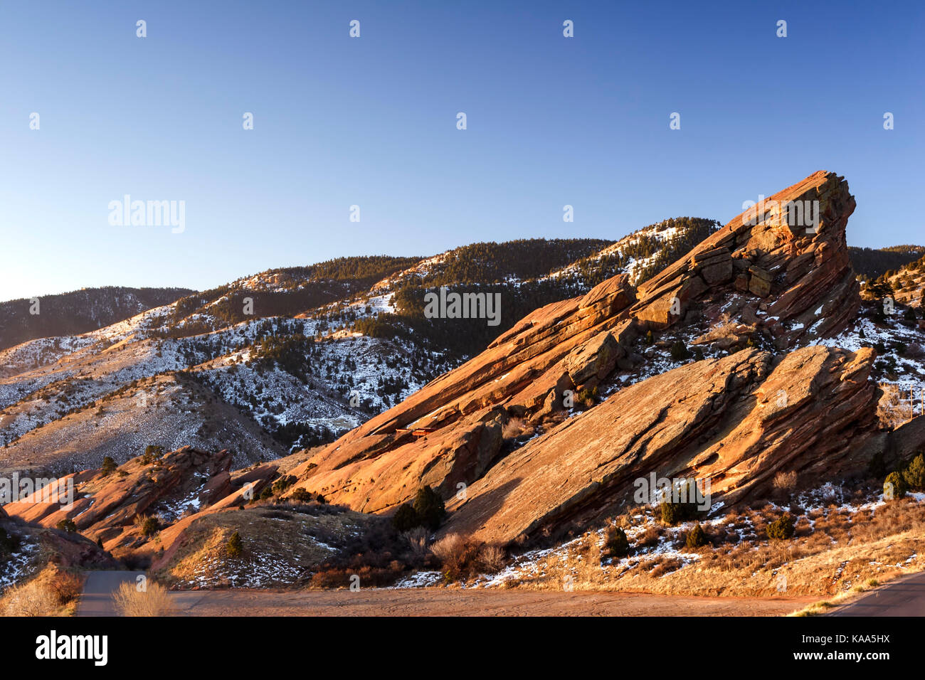 Vorspringenden Felsen, Red Rocks, Denver, Colorado, USA Stockfoto