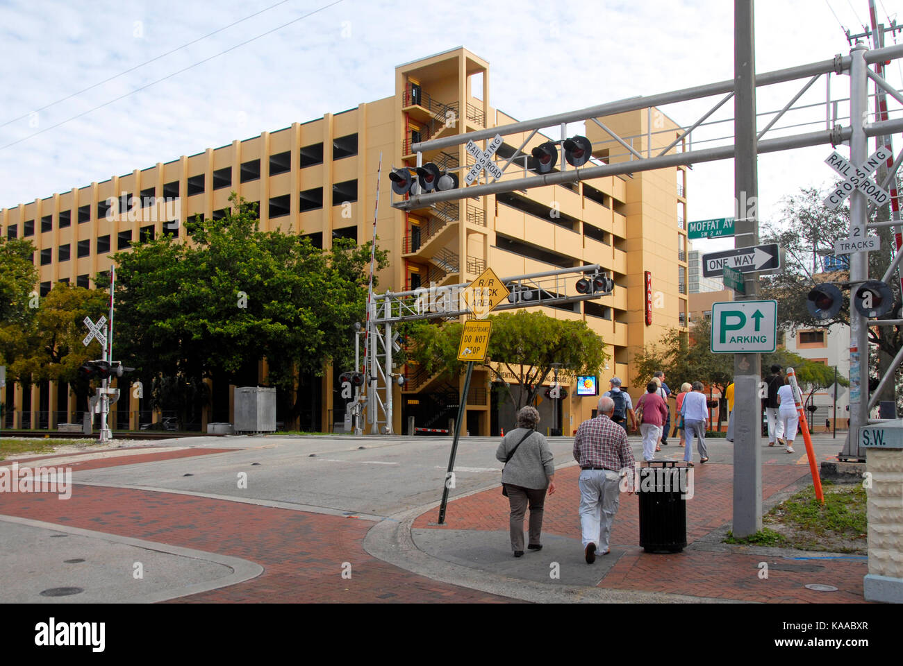 Schiene/Straße überqueren, Fort Lauderdale, Florida, USA Stockfoto