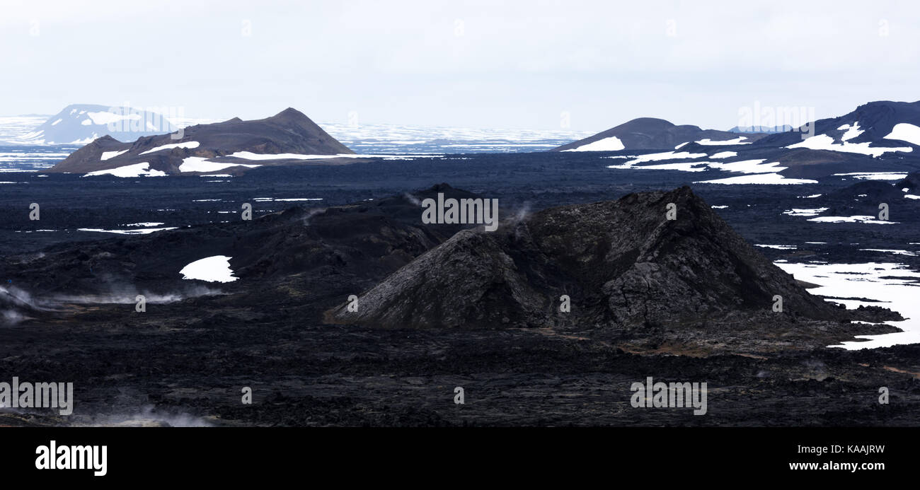 Lava Feld in der geothermalen Tal Stockfoto