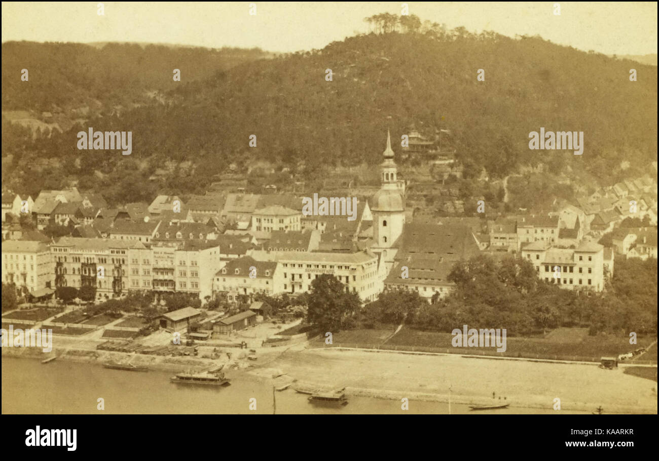 Schandau 1890. Alten Hafen. Stockfoto