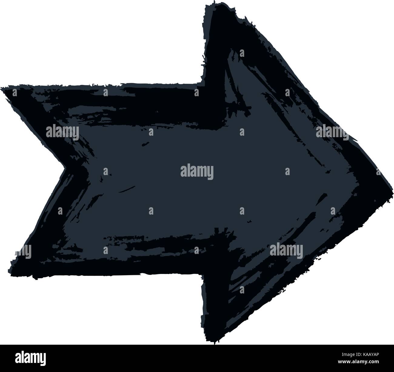 Der schwarze Pfeil Zeichen gemalt von paint Pinselstrich. Tinte Zeichnung in handgefertigten Technik erstellt. Schnelle und einfache recolorable Form. Vector Illustration Stock Vektor