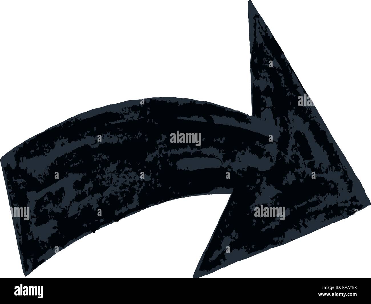 Der schwarze Pfeil Zeichen gemalt von paint Pinselstrich. Tinte Zeichnung in handgefertigten Technik erstellt. Schnelle und einfache recolorable Form. Vector Illustration Stock Vektor