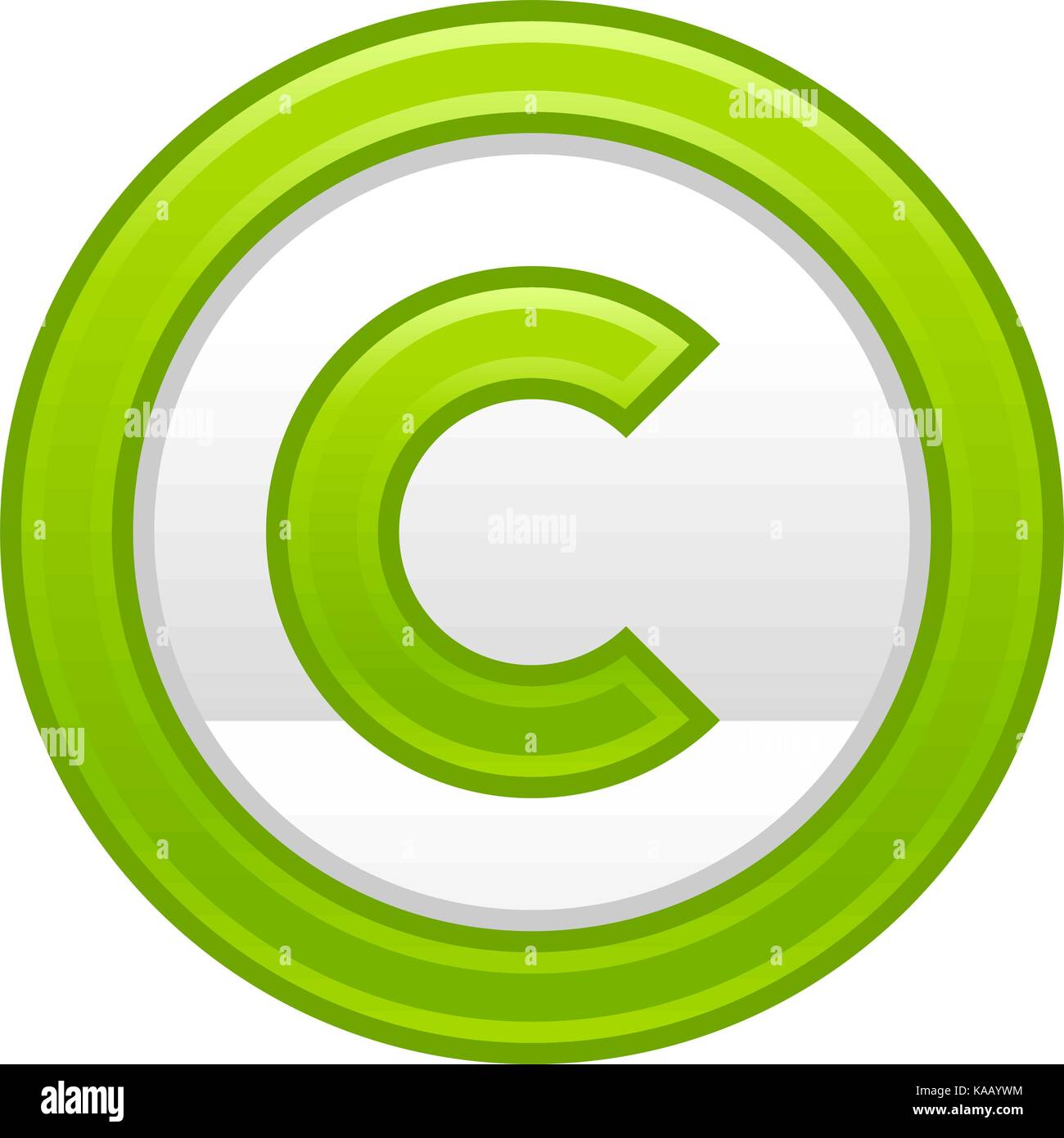 Es in allen ihren Designs verwenden. Das Copyright Symbol oder Copyright Zeichen, ein umkreiste Großbuchstabe c. Grün matt Schaltfläche web Internet Symbol abgerundet. Vektor Stock Vektor