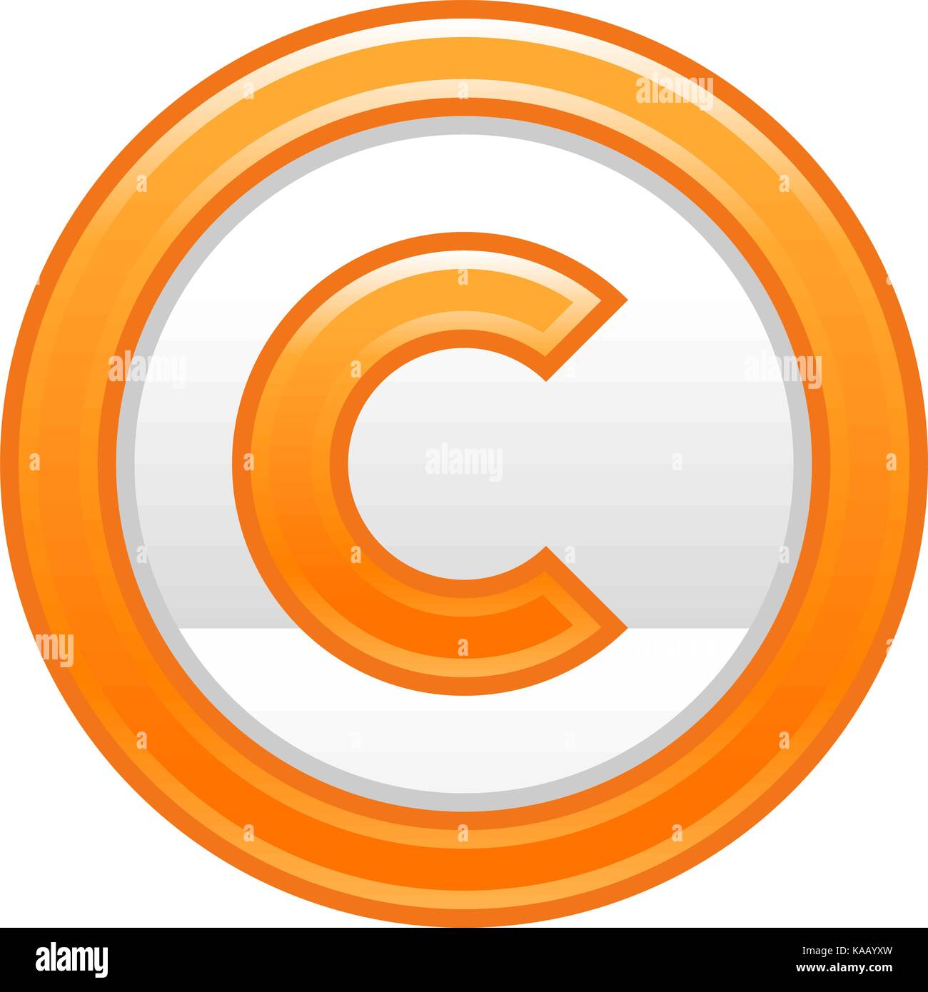 Es in allen ihren Designs verwenden. Das Copyright Symbol oder Copyright Zeichen, ein Eingekreister Großbuchstabe c Orange Matt Schaltfläche web Internet Symbol abgerundet. Vektor Stock Vektor