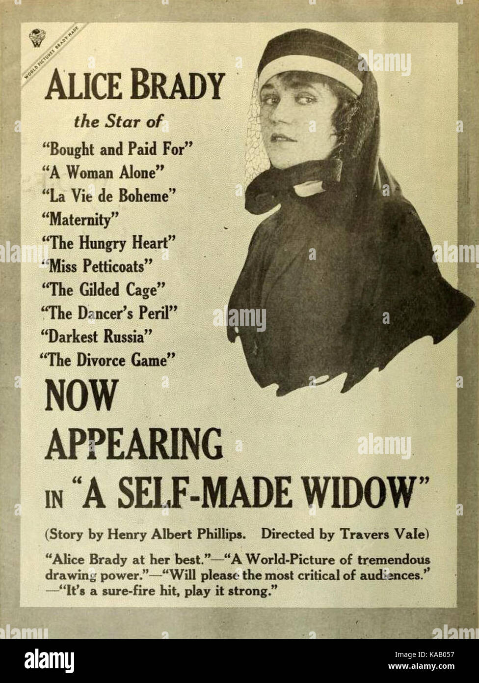 Eine selbstgebaute Witwe Stockfoto