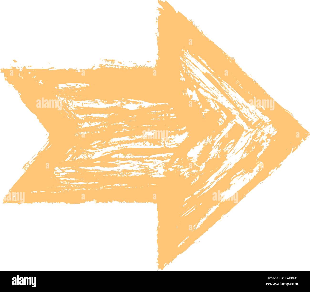 Pfeil gemalt von paint Pinselstrich. Tinte Zeichnung in handgefertigten Technik erstellt. Schnelle und einfache recolorable Vector Illustration Stock Vektor