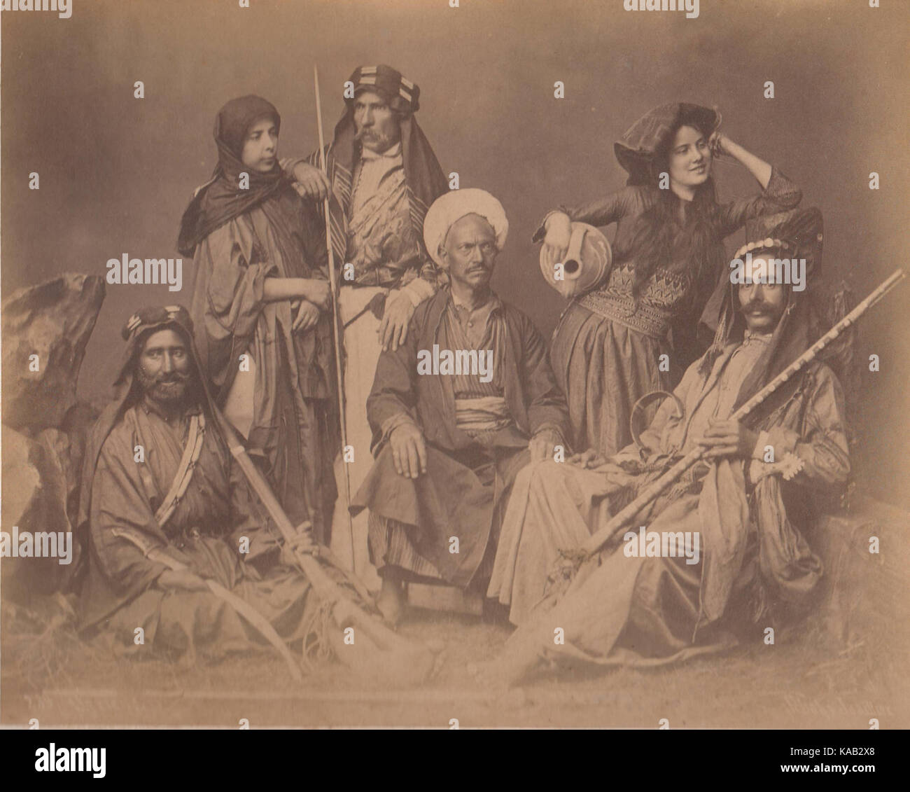 Sebah, Pascal Arten Groupe de Syriens (Typen Gruppe der Syrer), Eiklar drucken Stockfoto