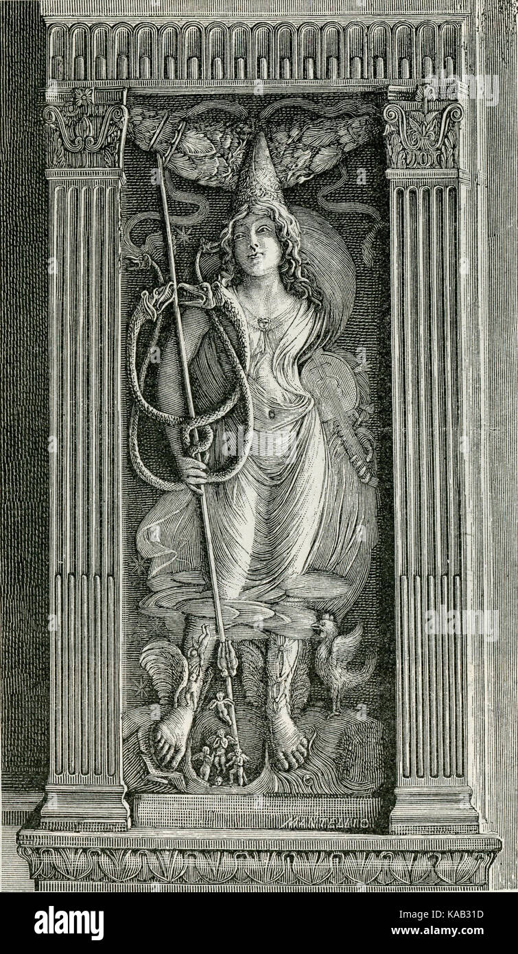 Rimini Tempio Malatestiano statua dell Arcangelo San Michele Stockfoto