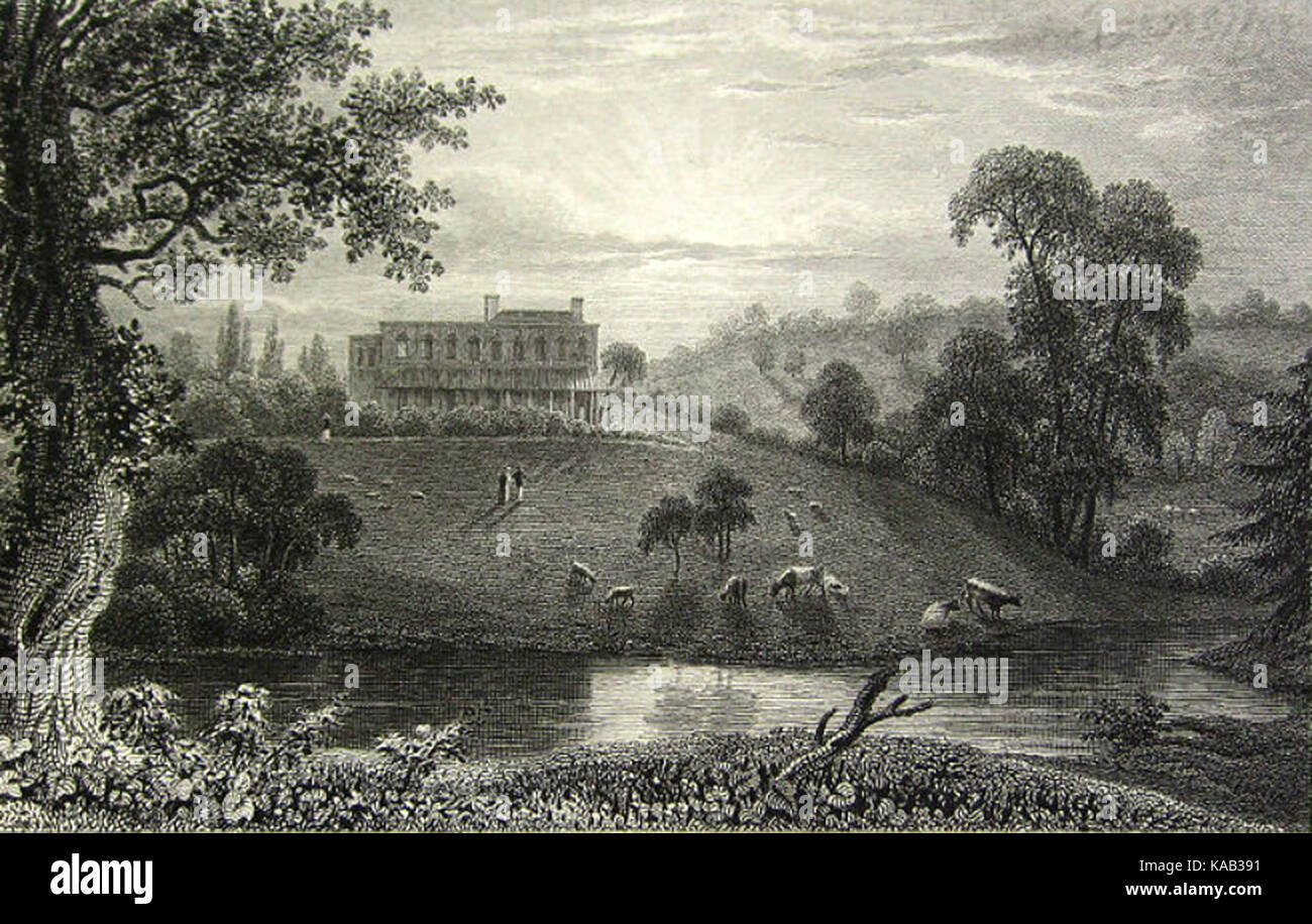 Robert Mansells Haus bei Charlton Kings 1826 Stockfoto