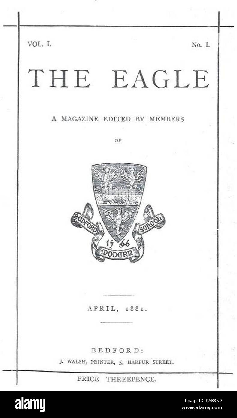 Dieses Foto aus dem Jahr 1881 mit dem Titel „der Adler“ ist eine ikonische Darstellung der Zeit und zeigt die visuelle Darstellung eines Adlers durch Fotografie. Es fängt die Natur und die Pracht des Vogels ein und symbolisiert Kraft und Freiheit. Stockfoto