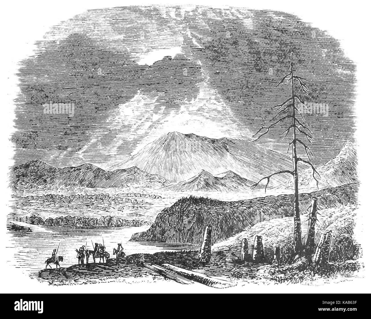 Szene AM RANDE DER STEPPE KIRGHESE Stockfoto