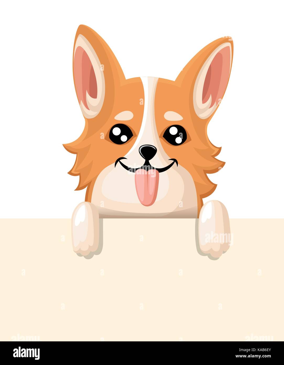 Vector Illustration von niedlichen Hund Welsh Corgi. Schöne Welpen für Grußkarte, Pet Shop oder tierärztlichen Kliniken. Hund Welsh Corgi ständigen Web site Seite und Stock Vektor