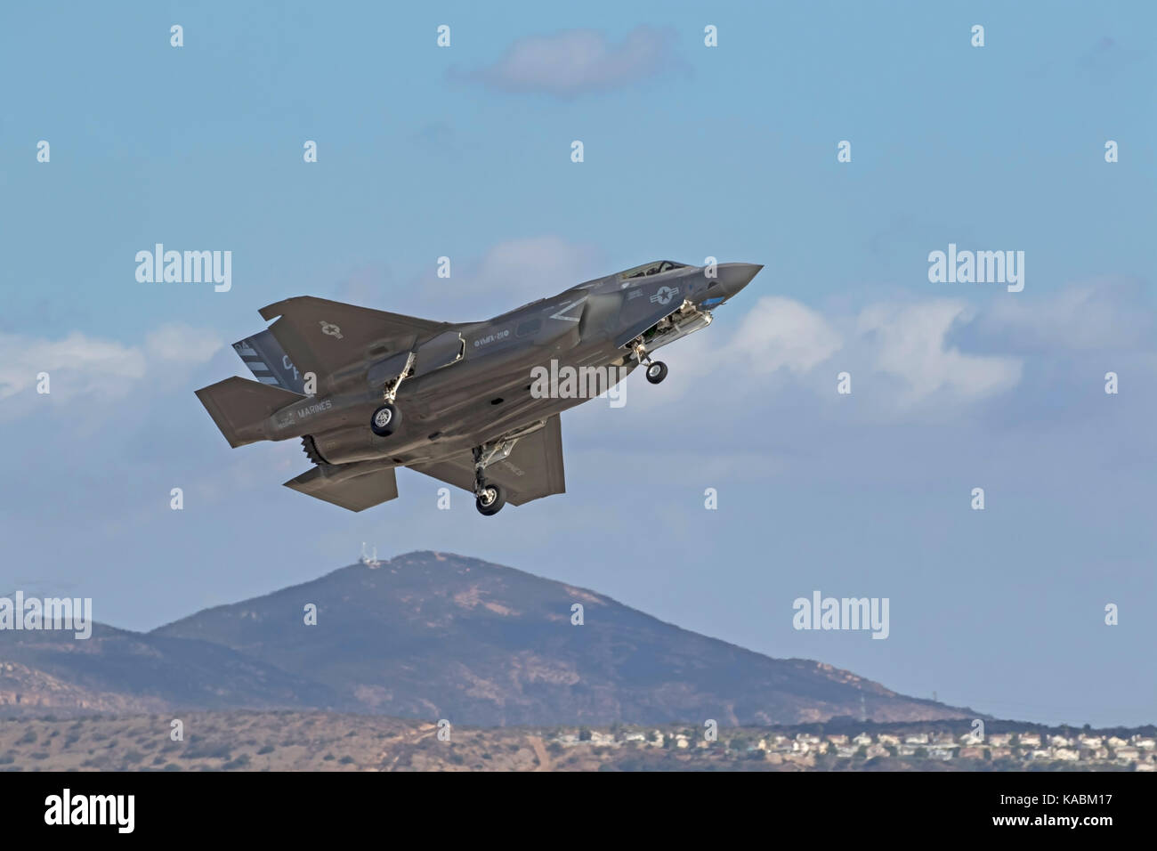 Flugzeug F-35 Lightning Start in 2017 Miramar Airshow in San Diego, Kalifornien Stockfoto