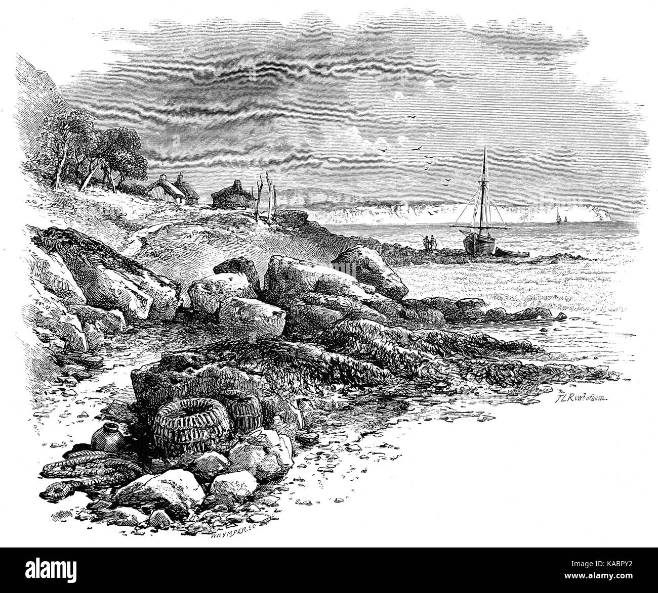 1870: Der Küstenort Luccombe an der Südküste der Insel Wight in der Nähe von Shanklin, England Stockfoto