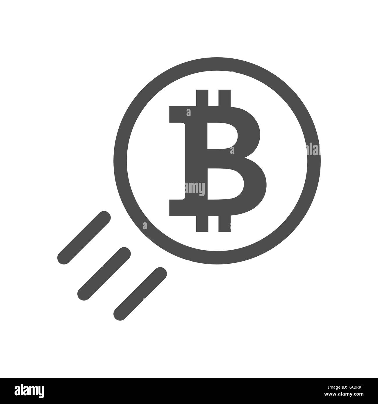 Bitcoin Zeichen icon-Preis gehen nach oben und heben Stock Vektor