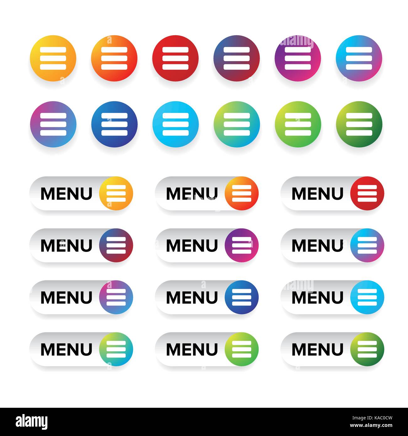 Menü Web Symbol bunten Vektor Stock Vektor