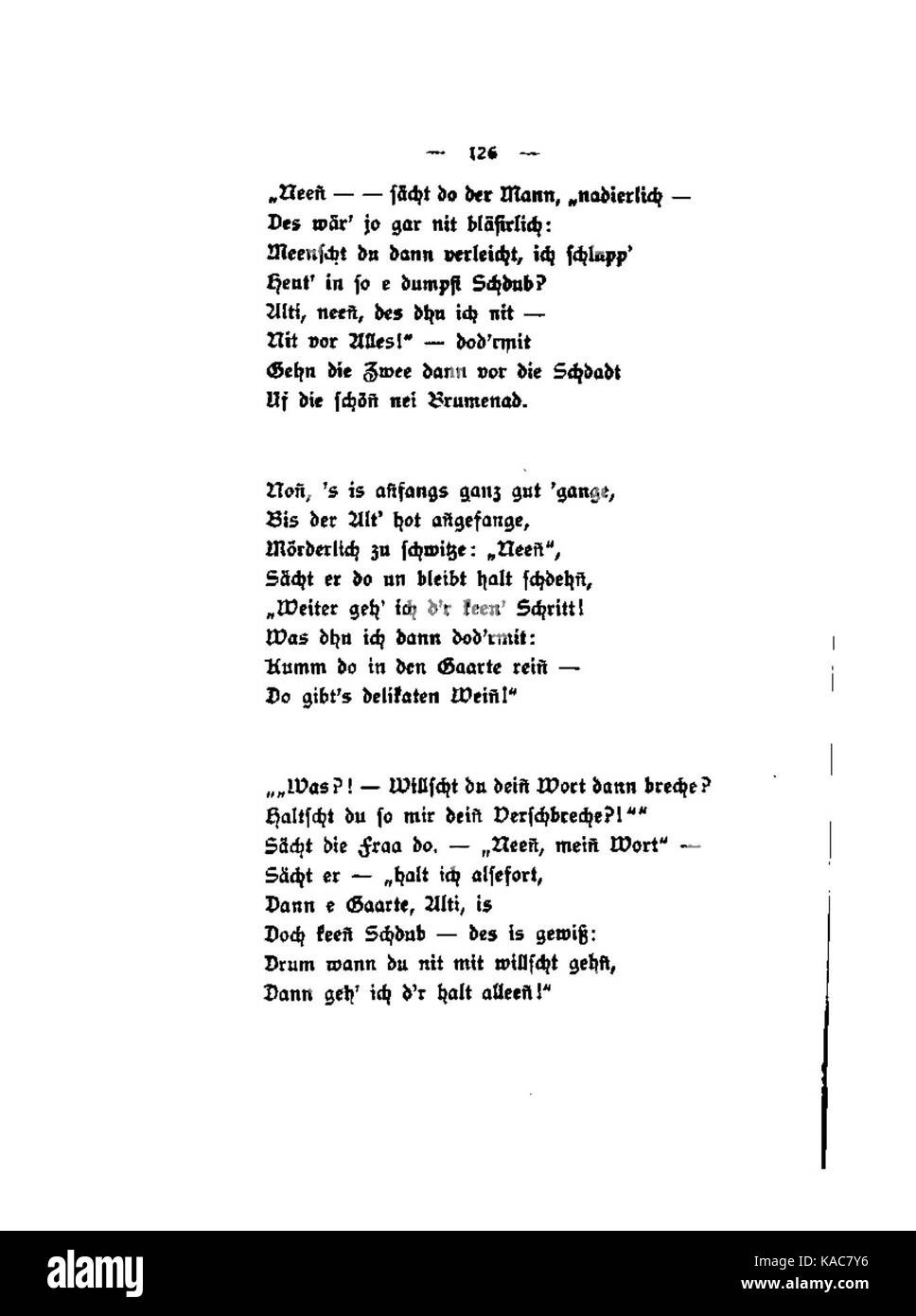 126 Schbuhze Schnoke un Stockfoto