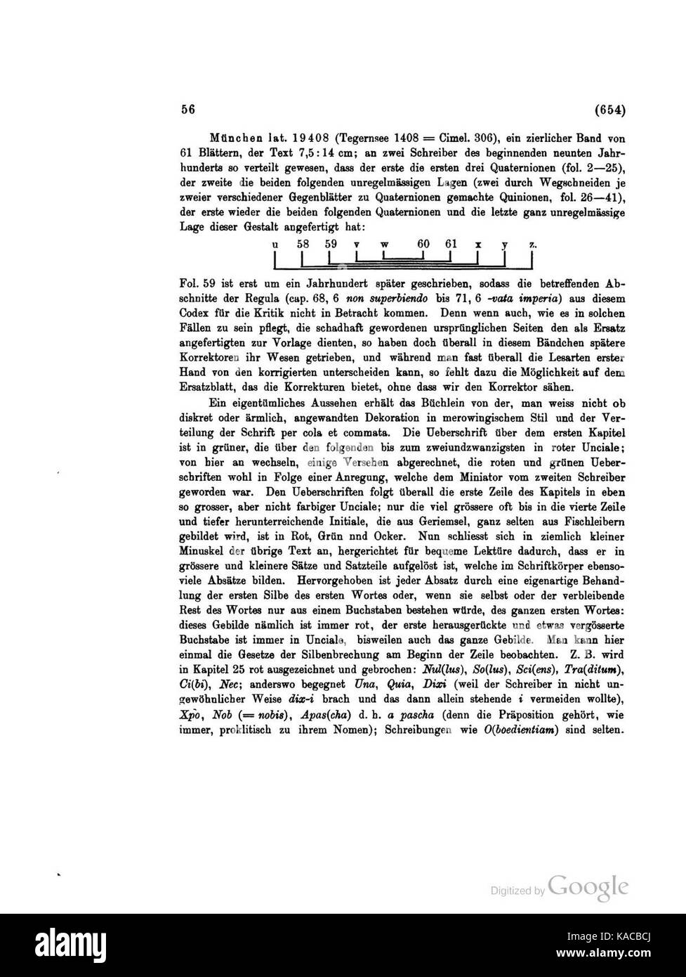 Textgeschichte der Regula S. Benedicti 056 Stockfoto