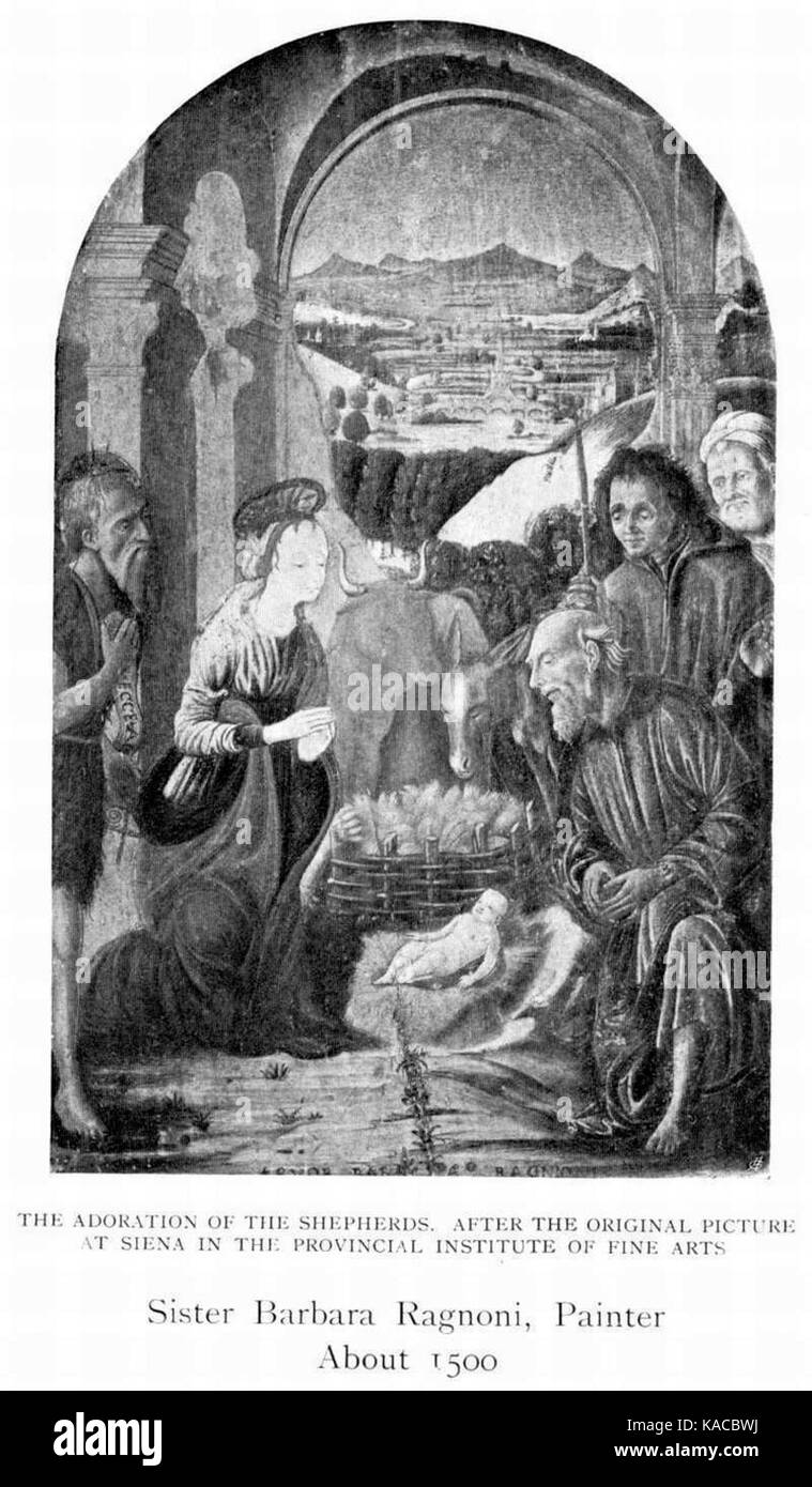 Schwester Barbara Ragnoni Anbetung der Hirten, die das Museum der Schönen Künste von Siena Stockfoto