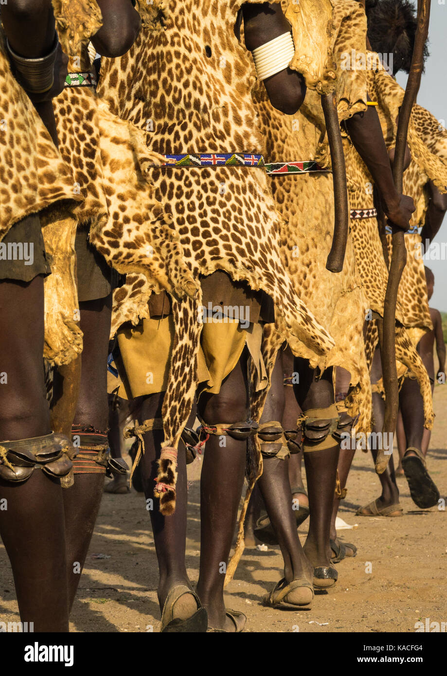 Dassanech Dimi Zeremonie Beschneidung von Teenagern, Sies zu feiern, Turkana County, Omorate, Äthiopien Stockfoto