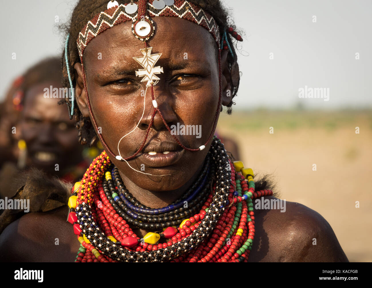 Dassanech Dimi Zeremonie Beschneidung von Teenagern, Sies zu feiern, Turkana County, Omorate, Äthiopien Stockfoto