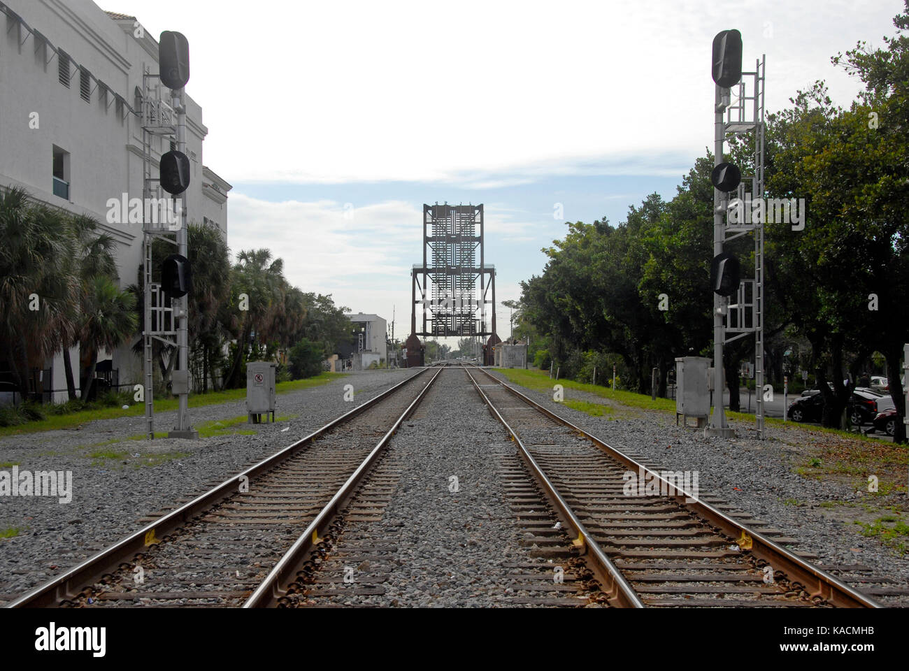 Anheben der Brücke auf die Bahn, Fort Lauderdale, Florida, USA Stockfoto