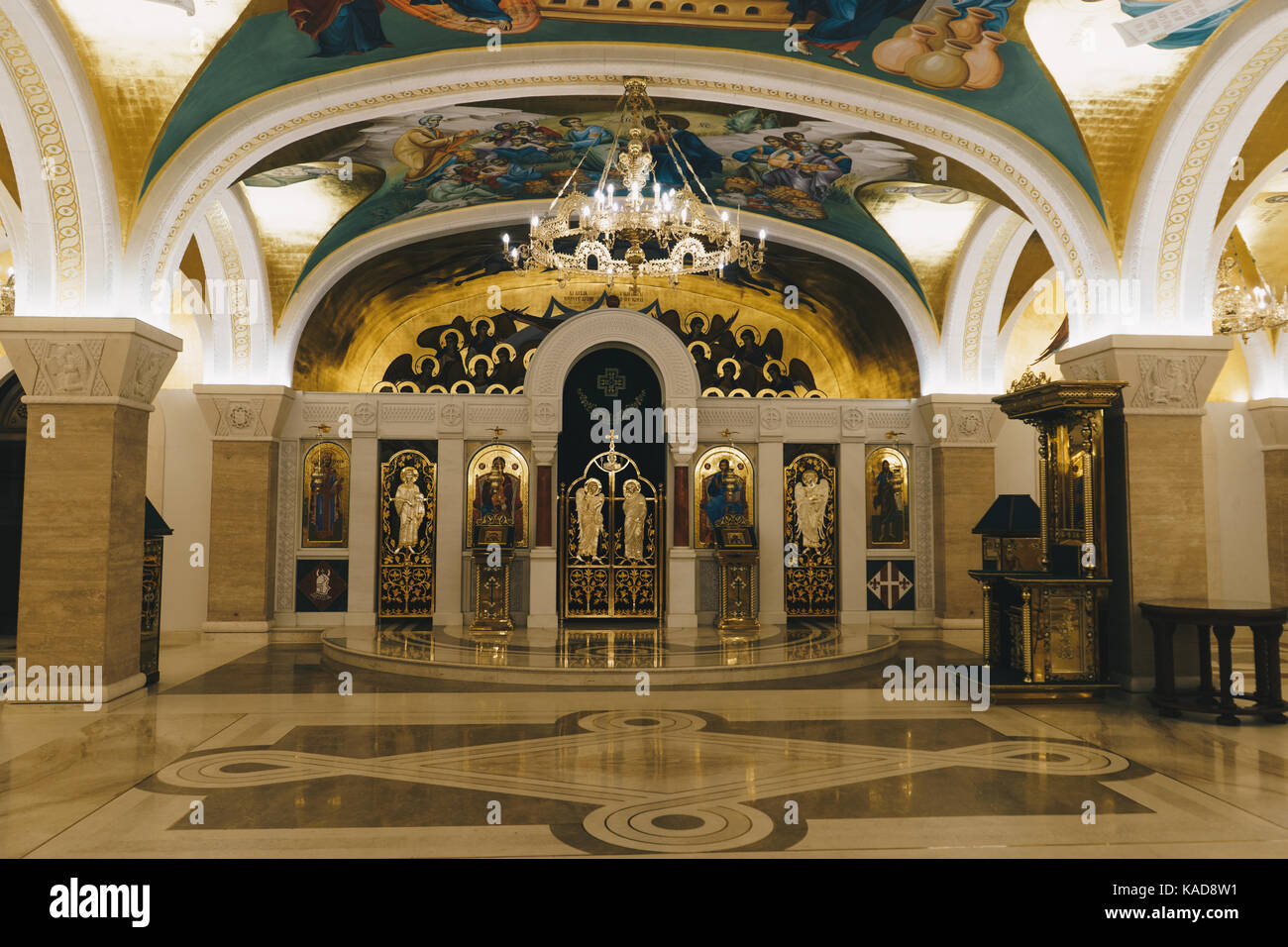 Innenraum der Kathedrale Hl. Sava in Belgrad, Serbien Stockfoto