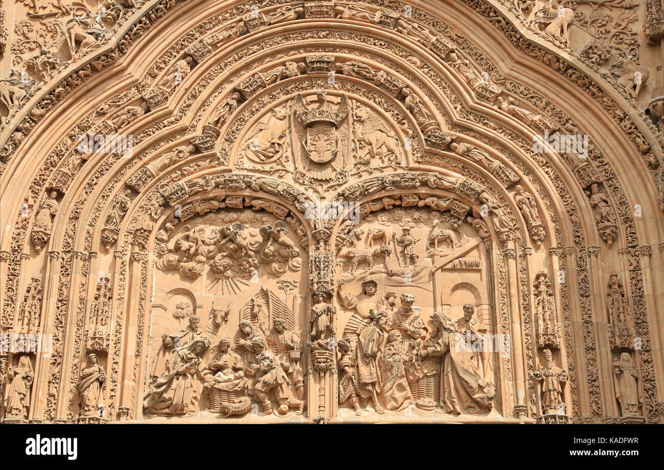 Salamanca, Spanien 08 Juli, 2017 Neue Kathedrale von Salamanca