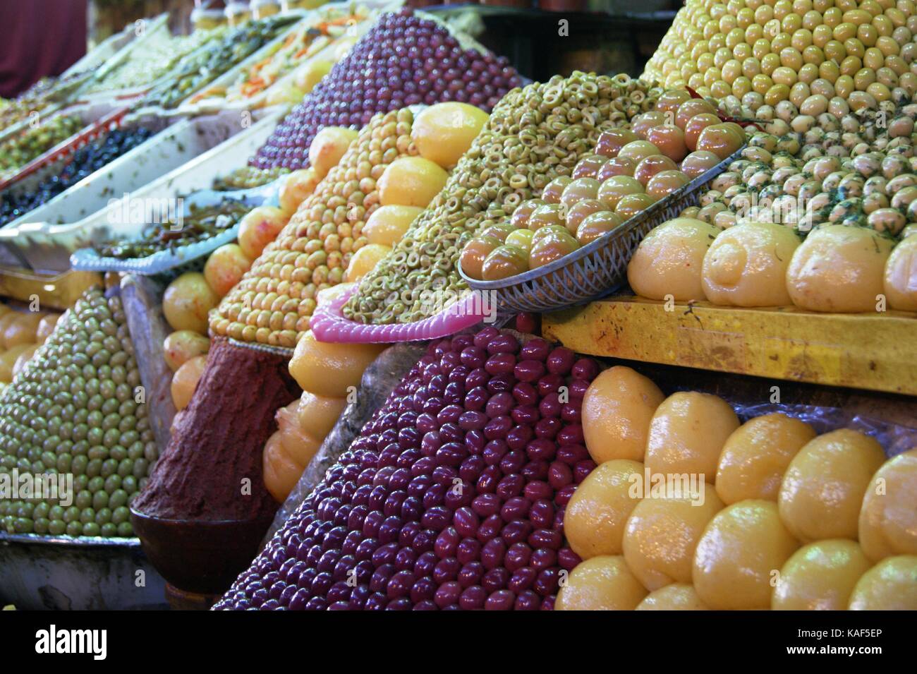 Frische Produkte auf dem Markt in Meknes Marokko Stockfoto
