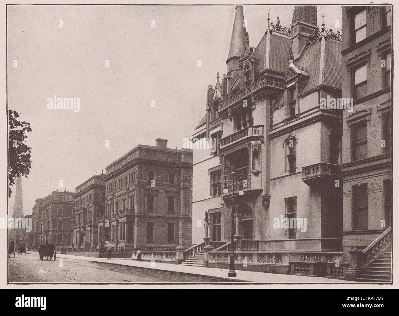 Fifth Avenue Residences zwischen Fifty-Second Fifty-First und Straßen. Wm. D. Sloane, Geo. Vanderbilt, W.K. Vanderbilt Stockfoto