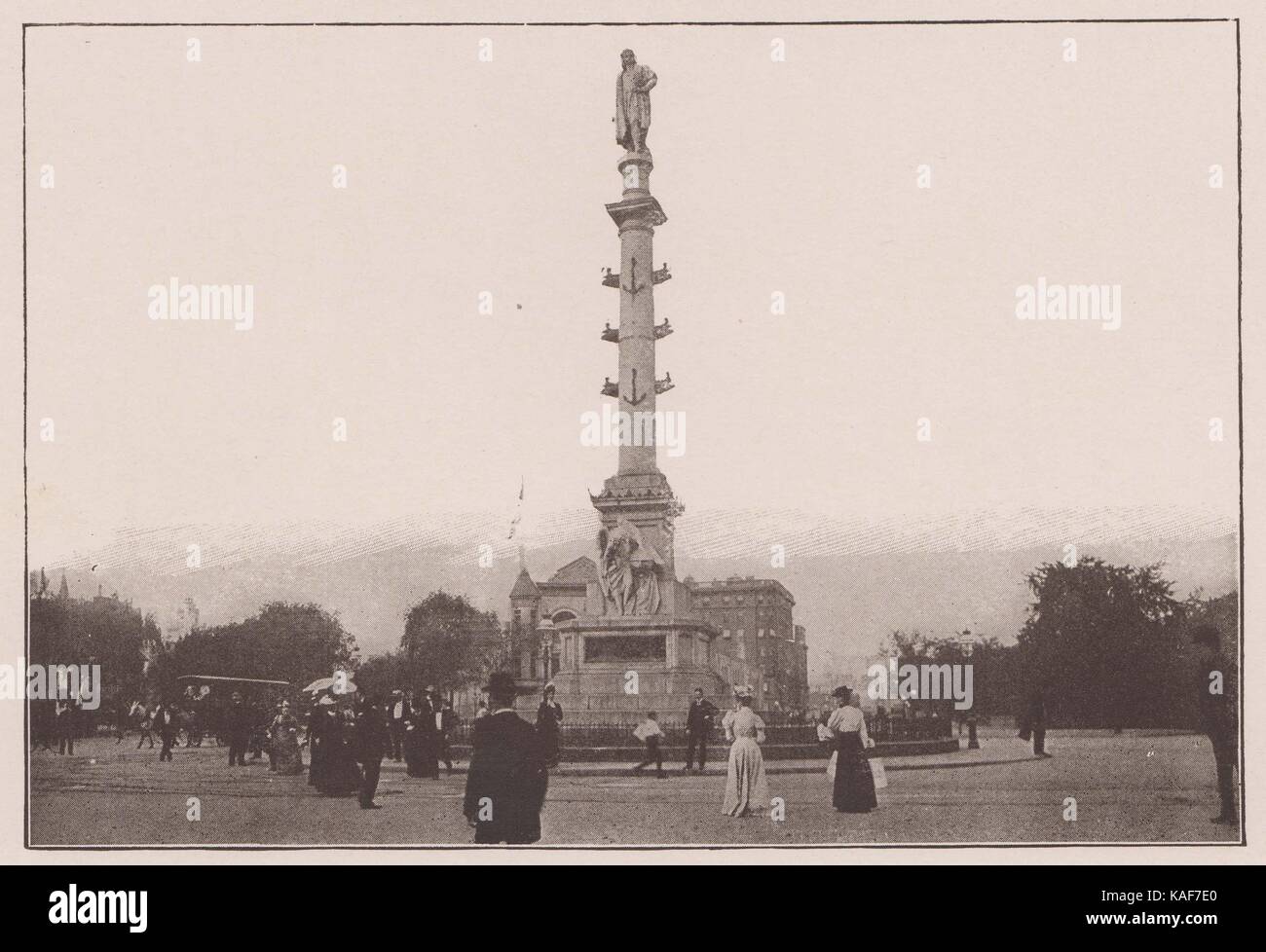 Das Kolumbus Denkmal, Eighth Avenue Eingang zum Central Park Stockfoto