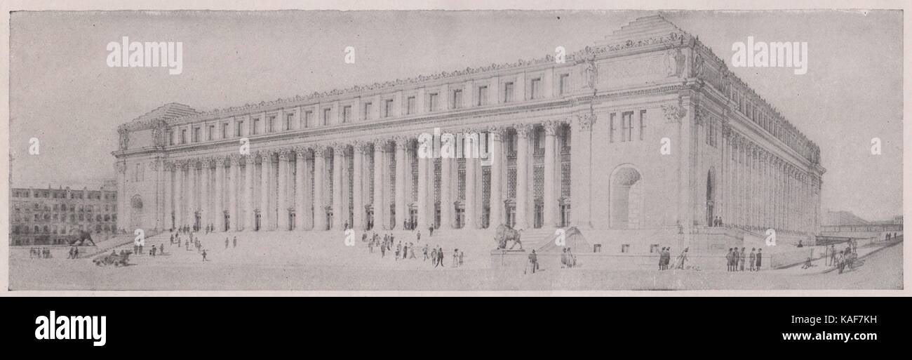 Neue Post. An Eighth Avenue zwischen 31. und 33. Straße. Abgeschlossen 1913; über den Track Yards der Neuen Pannsylv… Stockfoto