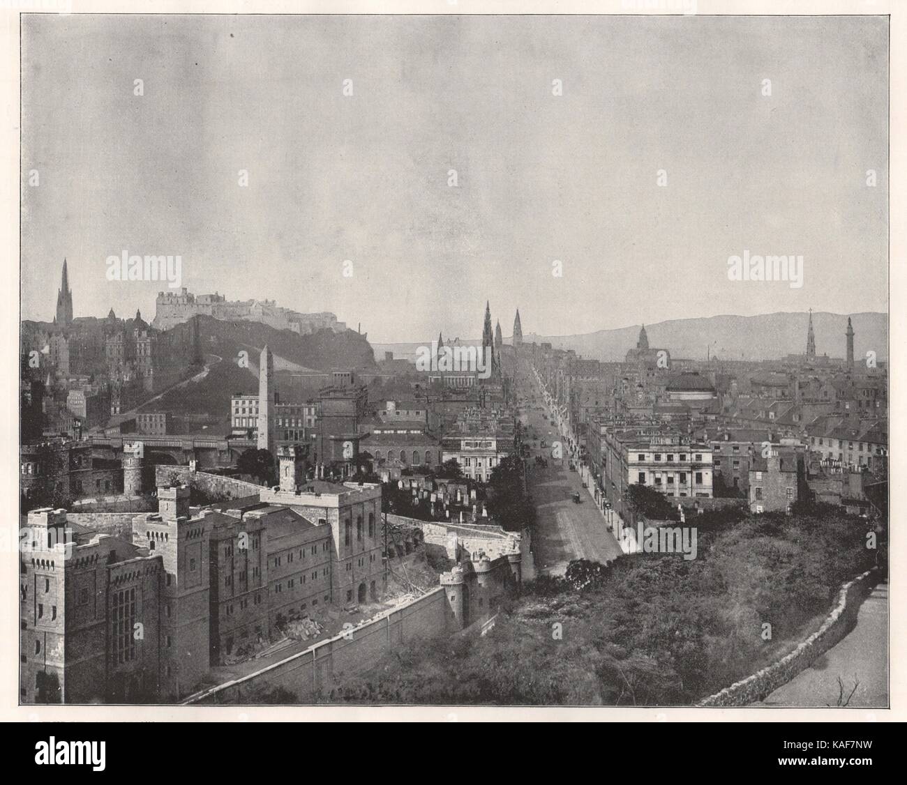 Edinburgh und das Scott Monument Stockfoto