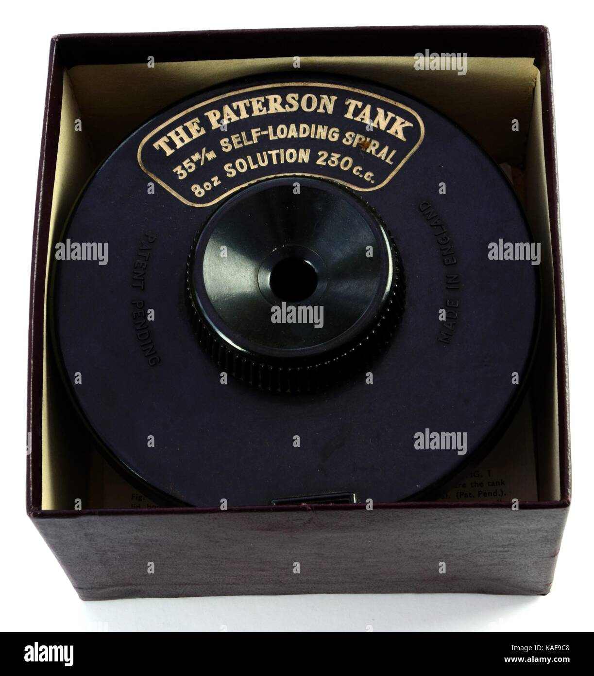 Retro paterson 35-mm-Film entwickeln Tank Stockfoto