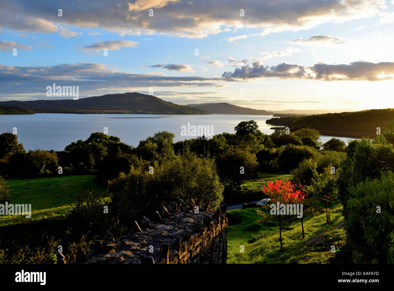 Dämmerung im Lough Gill von Yeats Gedichte in Sligo, Irland Stockfoto
