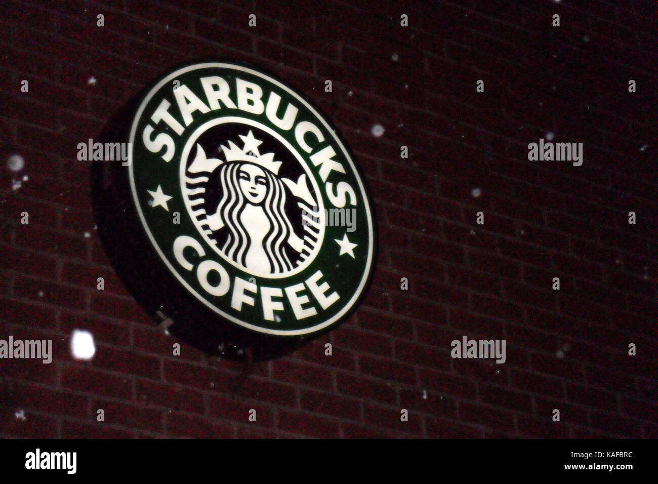 Starbucks im Winter Stockfoto