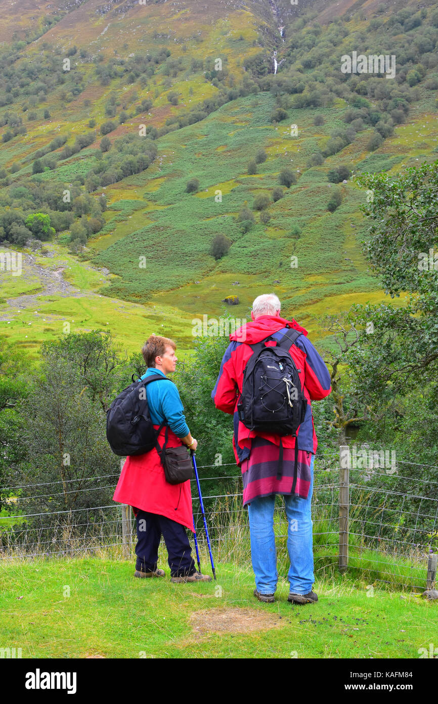 Glen Nevis Wanderweg Stockfoto