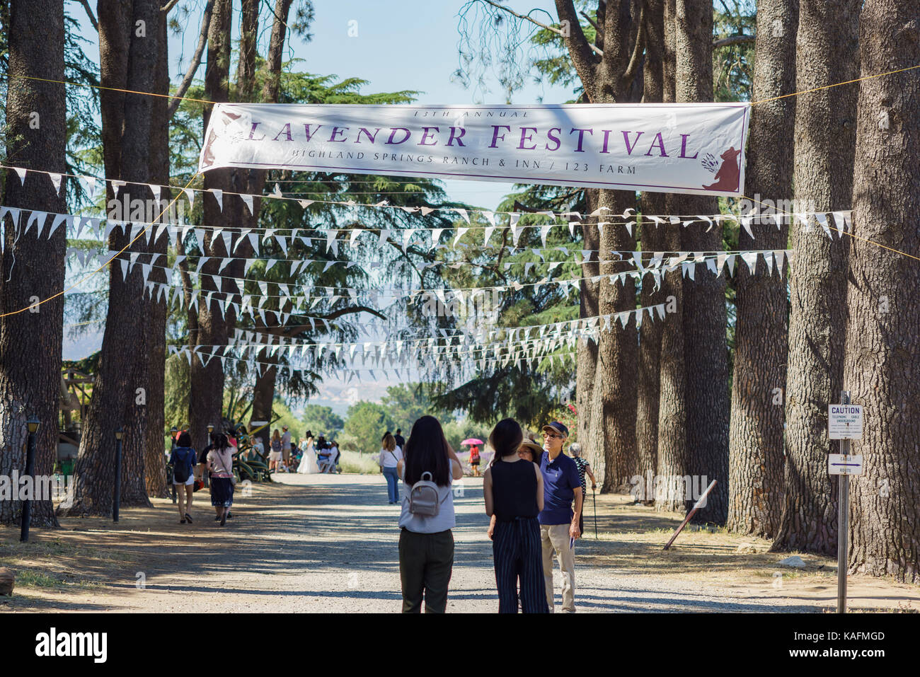 Los Angeles, 11.Juni: Banner von Lavendel Festival in 123 Farm am 11.Juni 2017 in Los Angeles, San Bernardino, Los Angeles County, USA Stockfoto