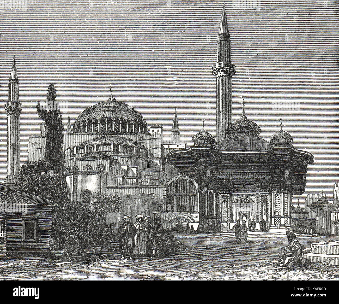 Die Hagia Sophia, Istanbul, Türkei, 19. Jahrhundert Gravur Stockfoto