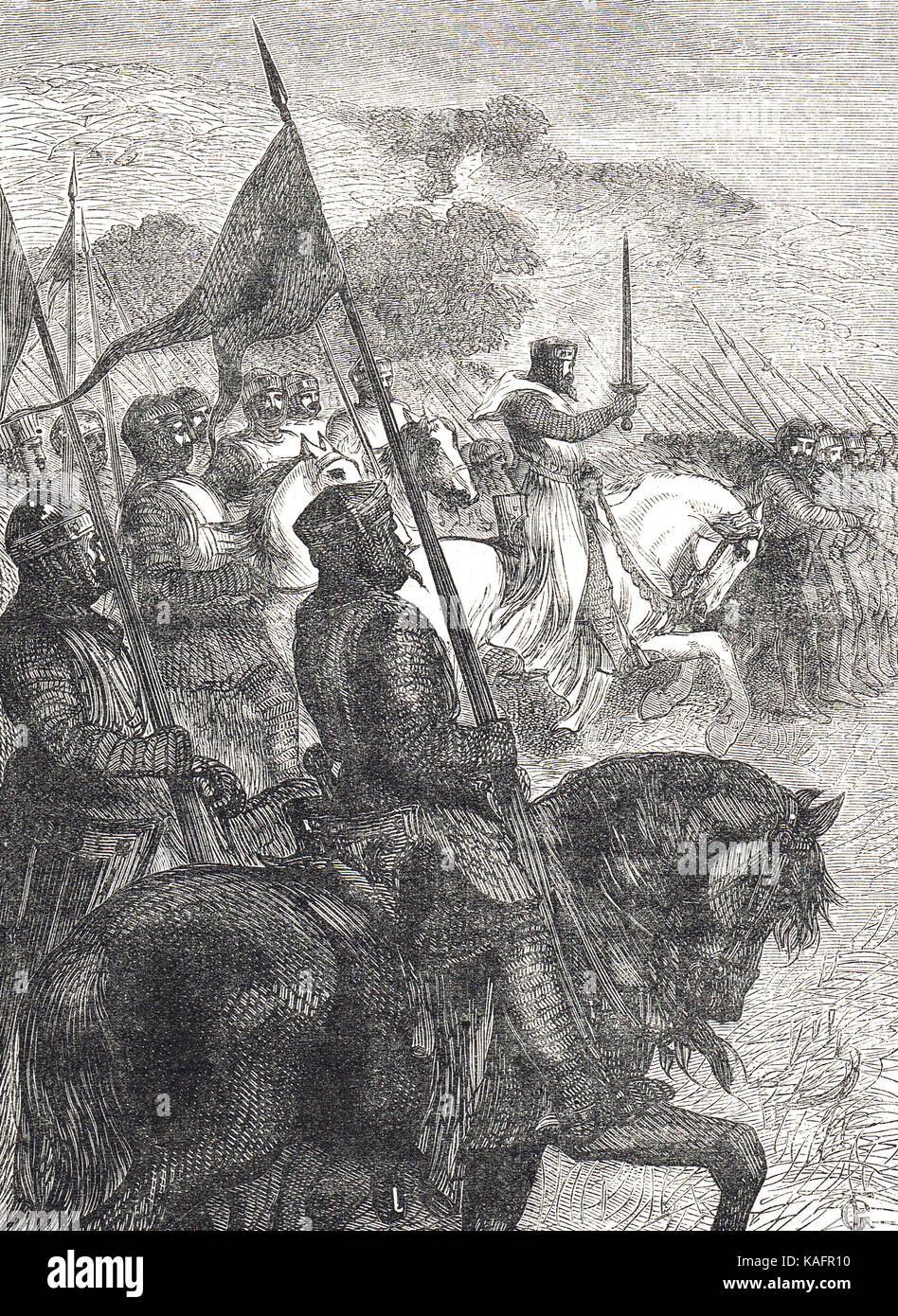 Thomas à Becket an der Spitze von sieben hundert Ritter, Toulouse Kampagne 1159 Stockfoto