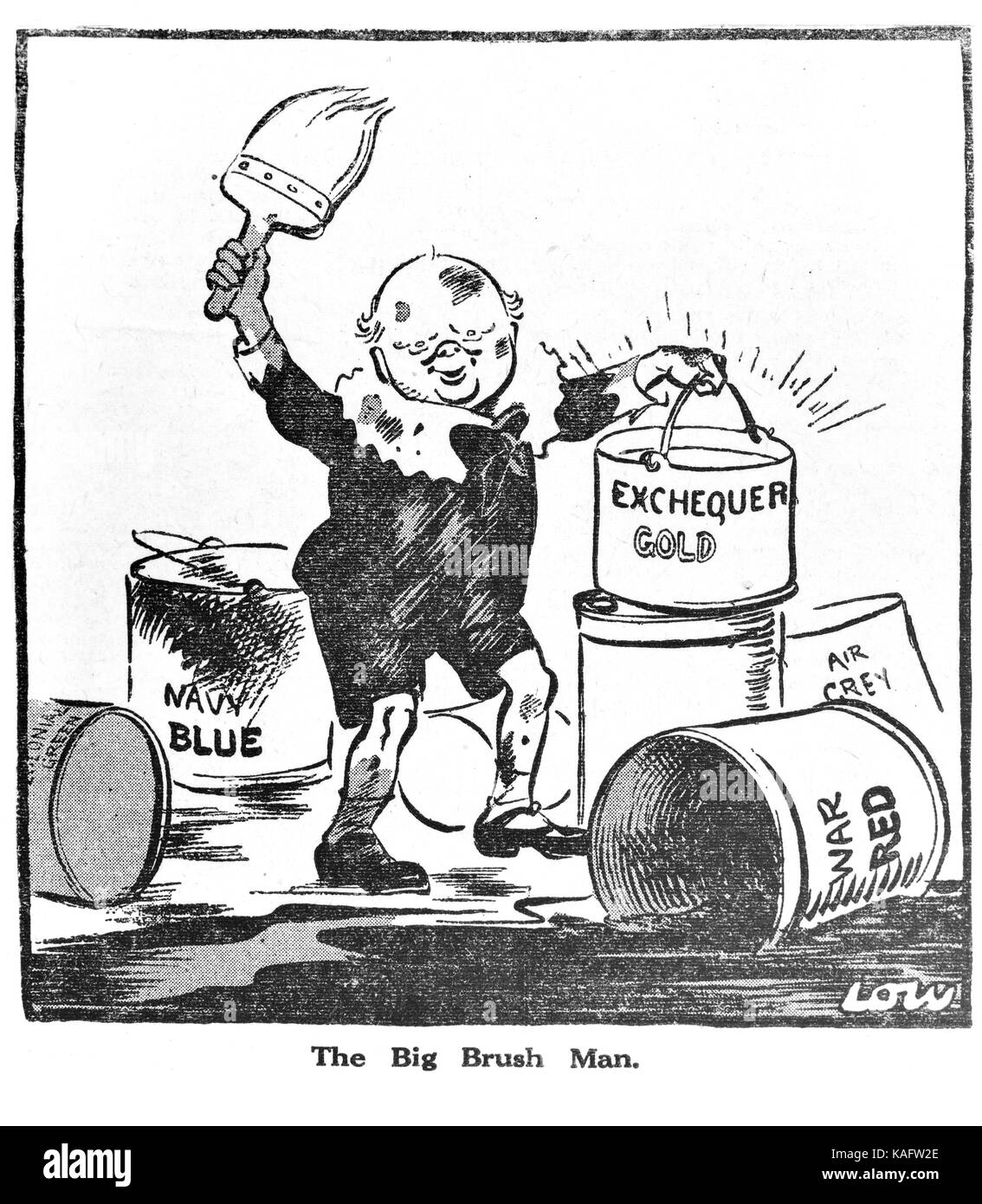 Churchill Karikatur von Niedrig Stockfoto