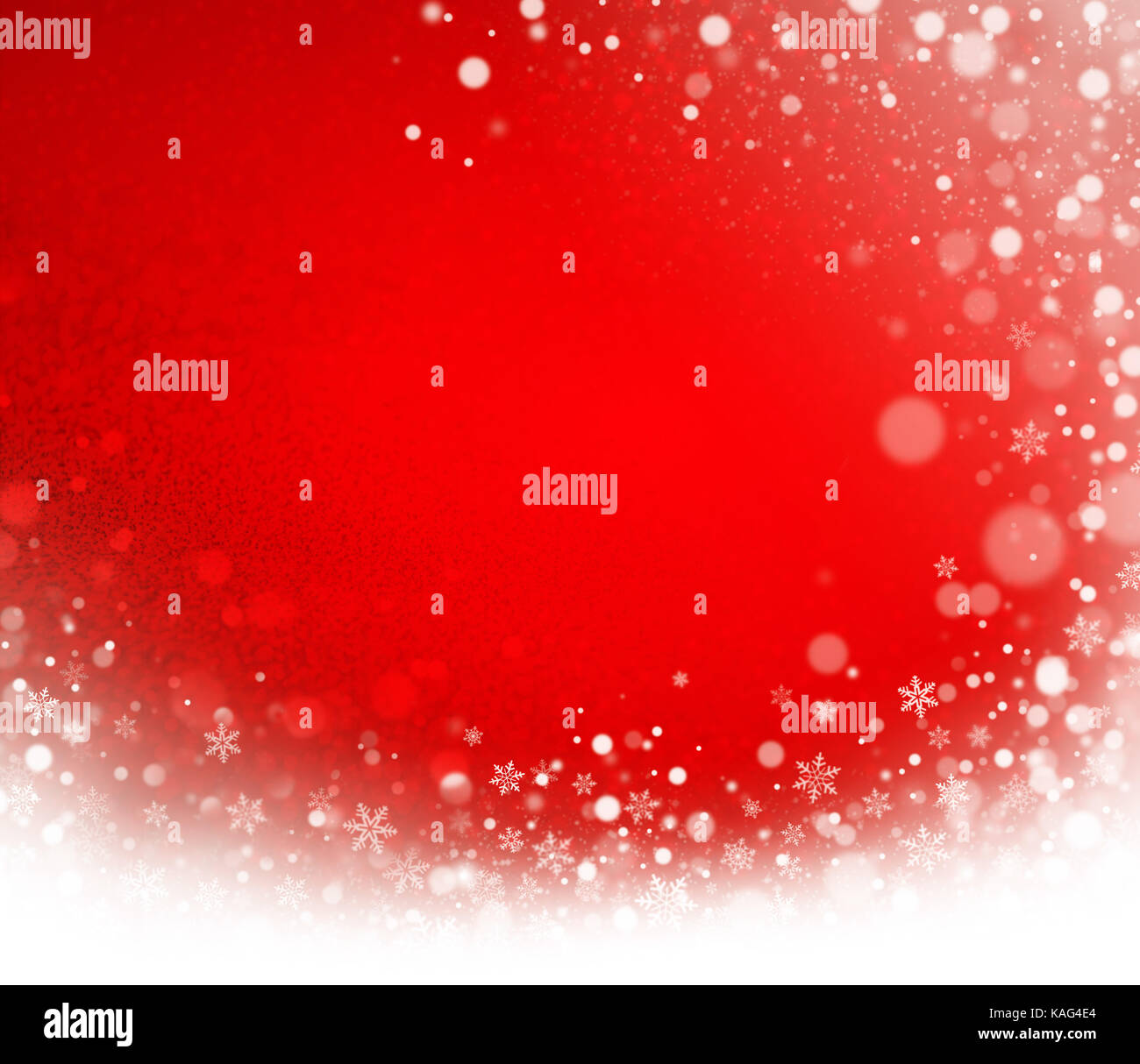 Vereisten Schnee wave und Schneeflocken auf einem roten Weihnachten Hintergrund Stockfoto
