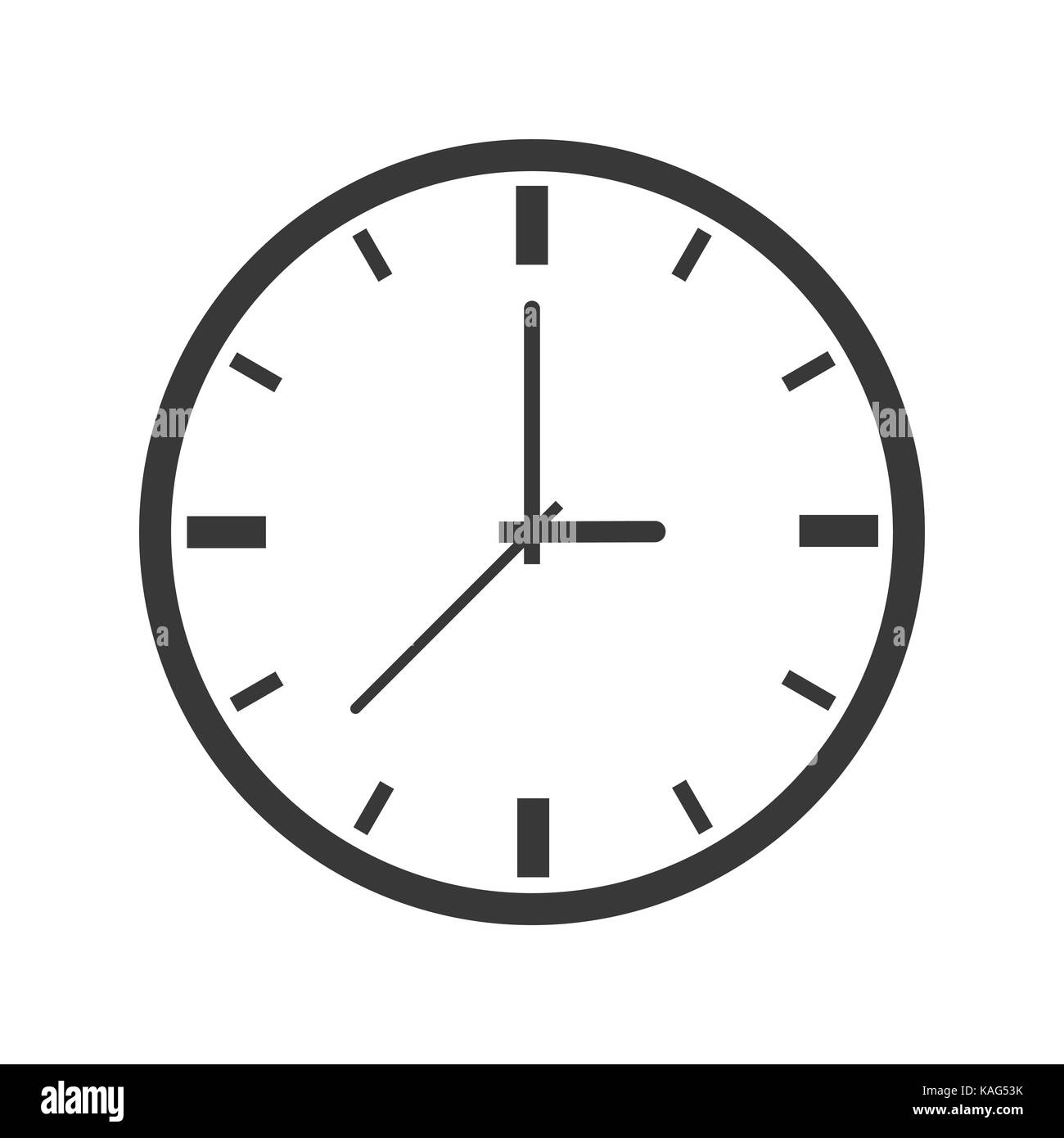 Symbol Uhr, iconic Symbol in einem Kreis, auf weißem Hintergrund. Vektor ein futuristisches Design. Stock Vektor