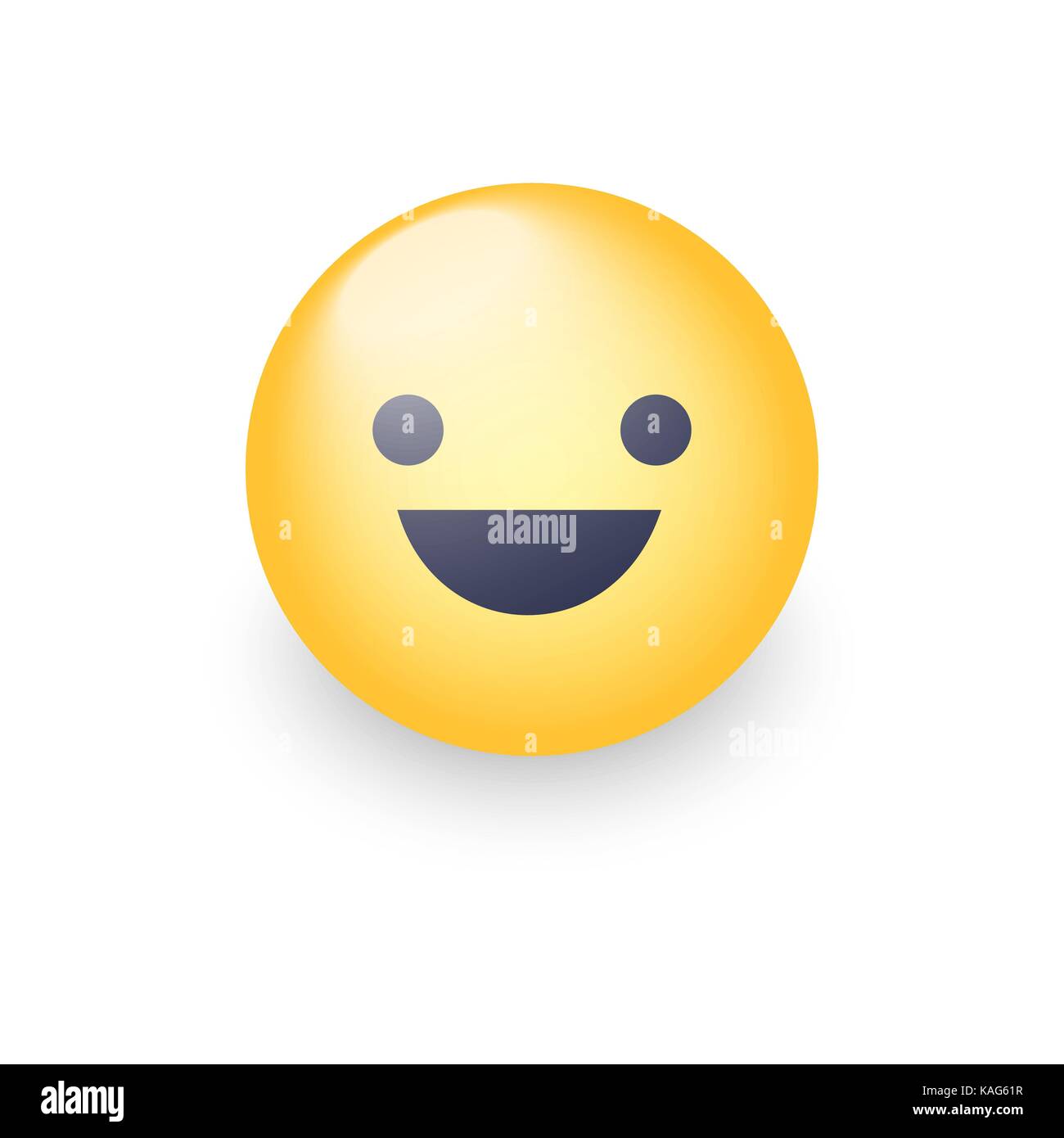 Spaß gelb cartoon emoji Gesicht mit einem Lächeln und offenen Augen ...
