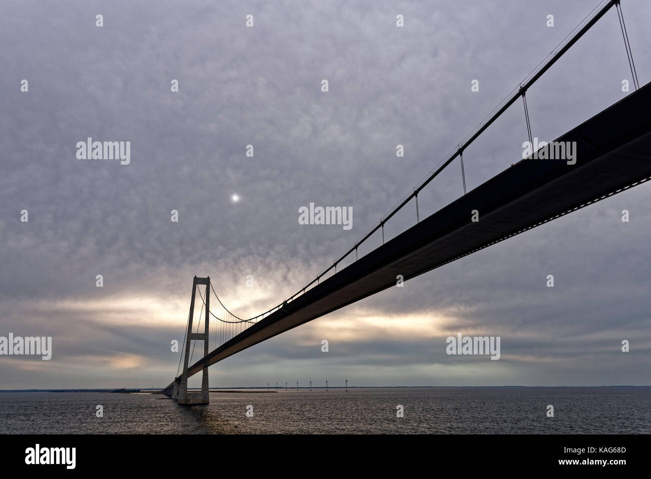 Store-Riemenbrücke zwischen Fyn und Sealand, Dänemark Stockfoto