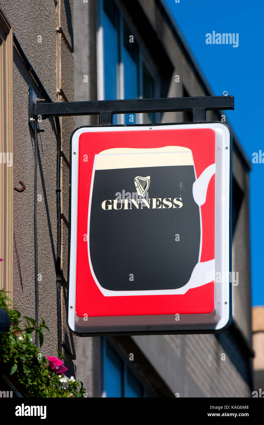 Guinnes Schild in Galway, County Galway, Irland Stockfoto