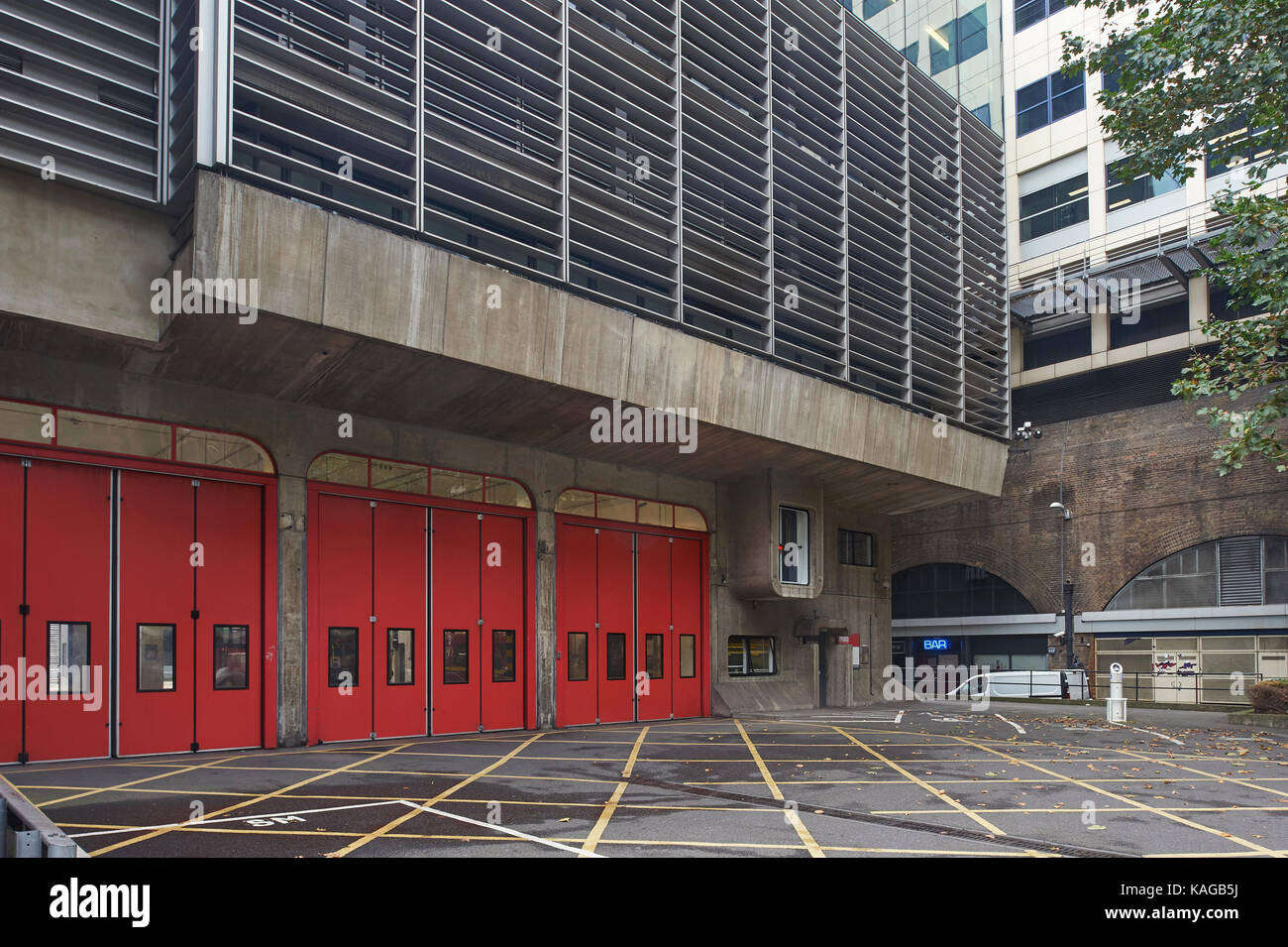 Dowgate Feuerwache von Hubbard Ford & Partner, 1975, London entwickelt Stockfoto