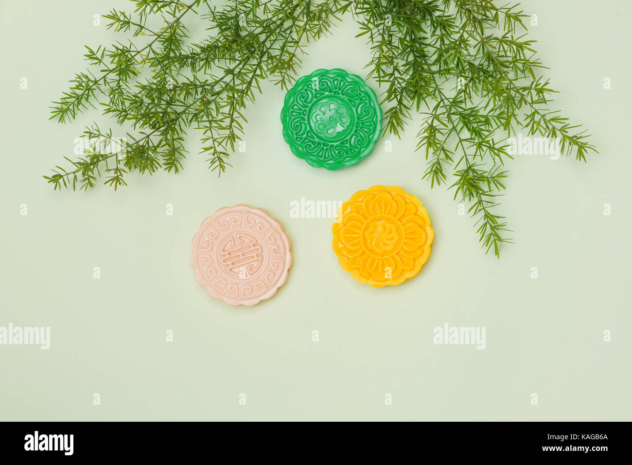 Chinesische berühmten Essen. Mooncakes. Chinesische Gebäck traditionell während der Mondfest gegessen Stockfoto